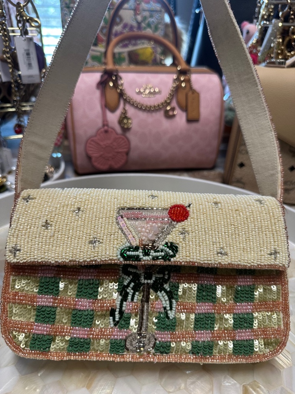 NWT! Anthropologie Beaded Martini Holiday Bag So Nice!